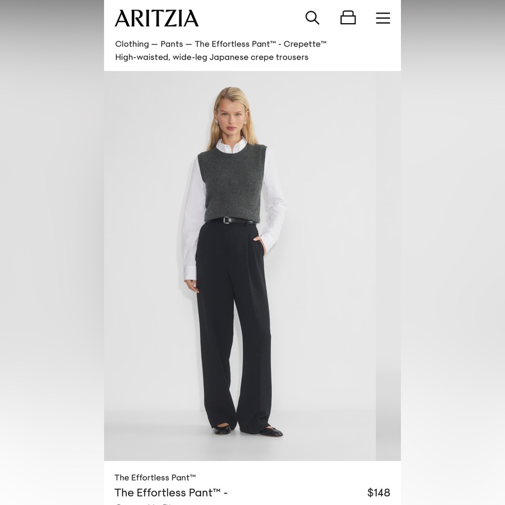 Aritzia wilfred effortless black dress pants